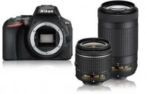 Aparat fot Nikon D5600  kit (obiectiv AF-P 18-55mm VR + AF-P 70-300mm VR), 3 ani garantie la body