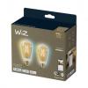 Pachet 2 becuri Philips LED inteligente WiZ Connected, ST64, Wi-Fi + Bluetooth, E27, 6.7W (50W),