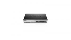 Switch D-Link DGS-1008MP, 8 porturi Gigabit, 8 porturi PoE 802.3af, PoE Budget 140W, Capacity 16Gbps, dektop, metal, negru