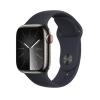 SmartWatch Apple Watch S9, Cellular, 45mm Carcasa Stainless Steel Graphite, Midnight Sport Band - M/L