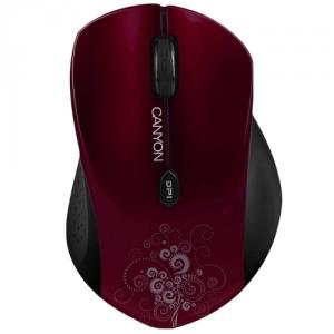 CANYON CNS-CMSW4 Mouse (Wireless, Optical 800/1280 dpi, 6 btn, USB, power saving technology), Red