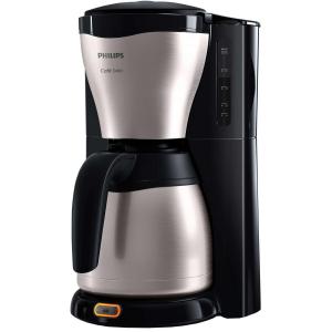 Cafetiera Philips Cafe Gaia HD7546/20, 1000W, Sistem Anti-picurare, Vas termorezistent din otel inoxidabil, 1.2 l, 2-15 cesti, Negru/Metalic