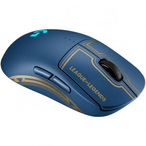 Mouse gaming wireless Logitech G Pro LightSpeed League of Legends, Senzor Hero 25K DPI, Albastru