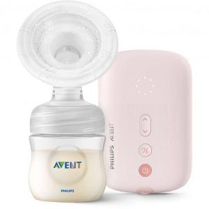 Pompa de san electrica Philips Avent Plus SCF391/11, marime universala, utilizare cu fir, 16 niveluri extractie, 8 niveluri stimulare, perna de masaj