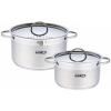 Set 2 semioale cu capac HEINNER HR-RLW-4PSC, Aleida, 4 piese, scara gradata in interior, Inox