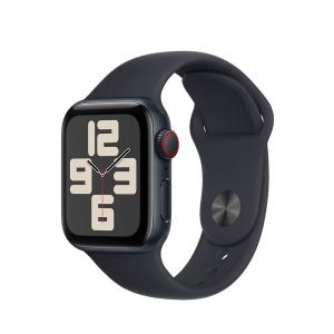 Apple Watch SE (2023), GPS, Cellular, Carcasa Midnight Aluminium 40mm, Midnight Sport Band - M/L