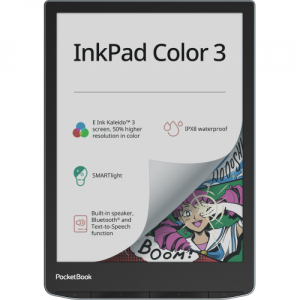 E-book Reader PocketBook Inkpad Color 3, Ecran E-Ink 7.8", 300ppi, 1GB RAM, 32GB Flash, Linux, Wi-Fi, Bluetooth, Negru