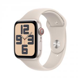 Apple Watch SE (2023), GPS, Cellular, Carcasa Starlight Aluminium 44mm, Starlight Sport Band - S/M