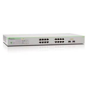 Switch Allied Telesis AT-GS950/16PS, cu management, cu PoE, 8x1000Mbps-RJ45 (PoE+) + 2xSFP