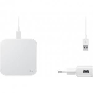 Incarcator Wireless Samsung Single Pad, Fast Charging, 9W, USB-C, Incarcator retea inclus, Alb