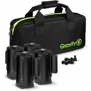 Gravity SA BELT 1 B SET 1 - 4 Retractable Crowd Barrier Cassettes for Stand Mounting incl. Bag