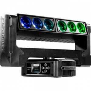 Prolights AIR6PIX - Moving LED 6x40W RGBW/FC, pivot -5/15&deg;, pan/tilt continuu, 216W, 12 kg