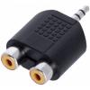 Adam Hall Connectors 4 STAR AY RF2 MM3 - Y-adapter 2 x RCA female to 3.5 mm jack TRS male
