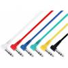 Adam Hall Cables 3 STAR BGG 0015 SET - Patch Cable set of 6 different coloured angled Jack TRS | 0.15 m
