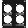 CASY203/B - CASY 2 space cover plate - 4x D-size holes - Black version