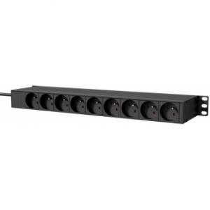 PSR269FS/B - 19&quot; power distribution unit - French 6 x front sockets + 9 x rear sockets - Double switched - Black version