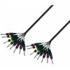 Adam Hall Cables K3 L8 PP 0300 - Multicore Cable 8 x 6.3 mm Jack mono to 8 x 6.3 mm Jack mono 3 m