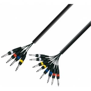 Adam Hall Cables K3 L8 VP 0500 - Multicore Cable 4 x 6.3 mm Jack stereo to 8 x 6.3 mm Jack mono 5 m