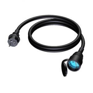 CAB460-G - Schuko Power male to Schuko Power female with shrinksleeve - GERMAN connector - Rubber power extension lead - 3 x 2.5 mm&sup2; - 10 METER