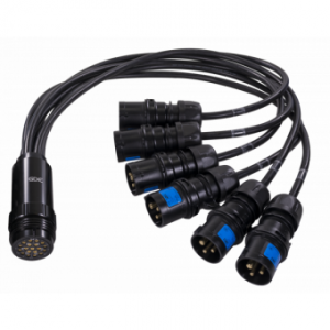 9568SL01 - Spider cable TH07 3x2.5mm, socket SOCAPEX 19p 23A, plug CEE 3p 16A, L=1m