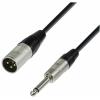 Adam Hall Cables K4 MMP 0500 - Microphone Cable REAN XLR male to 6.3 mm Jack mono 5 m
