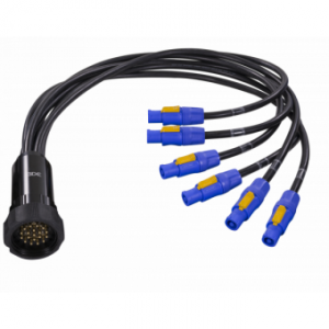 9570SL01 - 3x2.5mm TH07 Spider cable, 23A 19p SOCAPEX socket 20A 3p PwCon FCA , L. 1m