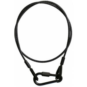 Adam Hall Accessories S 53102 B - Safety Rope 5 mm with Screw Gate Carabiner length 1 m black