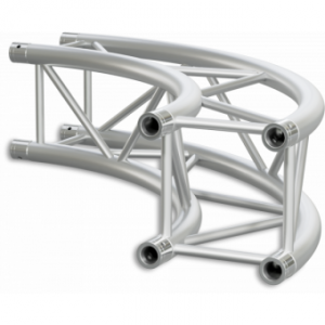 HQ30C300 - Square section 29 cm circle HEAVY truss, tube 50x3mm, 4x FCQ5 included, D.300cm