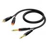 REF631 - 2 x RCA/Cinch male to 2 x 6.3 mm Jack male - 1.5 METER - 20 PCK