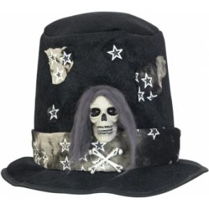 EUROPALMS Halloween Costume Top-Hat with Skull