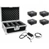 EUROLITE Set 4x AKKU Flat Light 1 black + Case + Charger