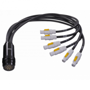 9574SL01 - 3x2.5mm TH07 Spider cable, 23A 19p SOCAPEX socket 20A 3p PwCon FCB (6pc), L. 1m