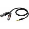 Ref709/5 - 6.3 mm jack male stereo - xlr male &amp; xlr female - 5