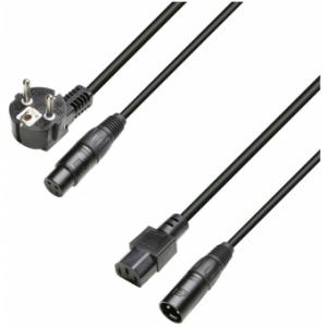 Adam Hall Cables 8101 PSAX 0500 - Power and Audio Cable CEE7/7 &amp; XLR female to C13 &amp; XLR male 3x1.5mm&sup2; 5m