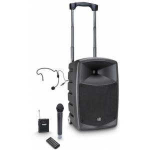 LD Systems ROADBUDDY 10 HBH 2 - Battery-Powered Bluetooth Speaker with Mixer, Wireless Microphone, Bodypack and Headset