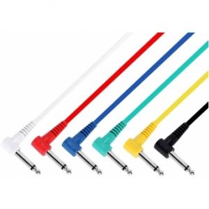 Adam Hall Cables 3 STAR IRR 0015 SET - Patch Cable set of 6 different coloured angled Jack TS | 0.15 m