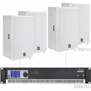 Sistem AUDAC FORTE10.4/W - 4 x PX110 + SMA750 - alb