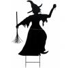 Europalms silhouette metal witch with broom,