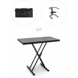 Gravity GKSX2 RD SET2 - Keyboard stand X-Form double and support table Set 2