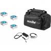 EUROLITE Set 4x AKKU Flat Light 3 sil + Charger + Soft-Bag