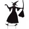 Europalms slhouette metal witch with broom,