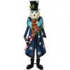 EUROPALMS Snowman with Coat, Metal, 150cm, blue