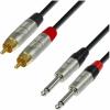 Adam Hall Cables K4 TPC 0060 - Audio Cable REAN 2 x RCA male to 2 x 6.3 mm Jack mono 0.6 m
