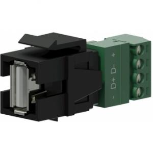 VCK625/B - Keystone adapter - USB 2.0 A - 4-pin terminal block - Black