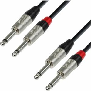 Adam Hall Cables K4 TPP 0150 - Audio Cable REAN 2 x 6.3 mm Jack Mono to 2 x 6.3 mm Jack Mono 1.5 m