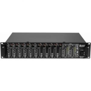 Mixer Rack ProAudio MZX1002 2-Zone, 2U rack, equipped with 10 inputs and 2 assignable outputs