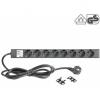 Adam Hall 19&quot; Parts 87471 - 19&quot; 1U Mains Power Strip with 8 Sockets ( VDE-certified )