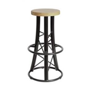 ALUTRUSS Bar stool, curved black