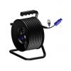 CRM603 - Cable reel  Blue Powercon &amp; XLR male to 2 x Powercon female, XLR male &amp; XLR female with balanced Microphone cable &amp; 3G1 power cable - 25 meter