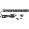 Adam Hall 19&quot; Parts 87471 USB - 19&quot; 1U Mains Power Strip With Dual 8 Sockets +2 USB Charging Ports